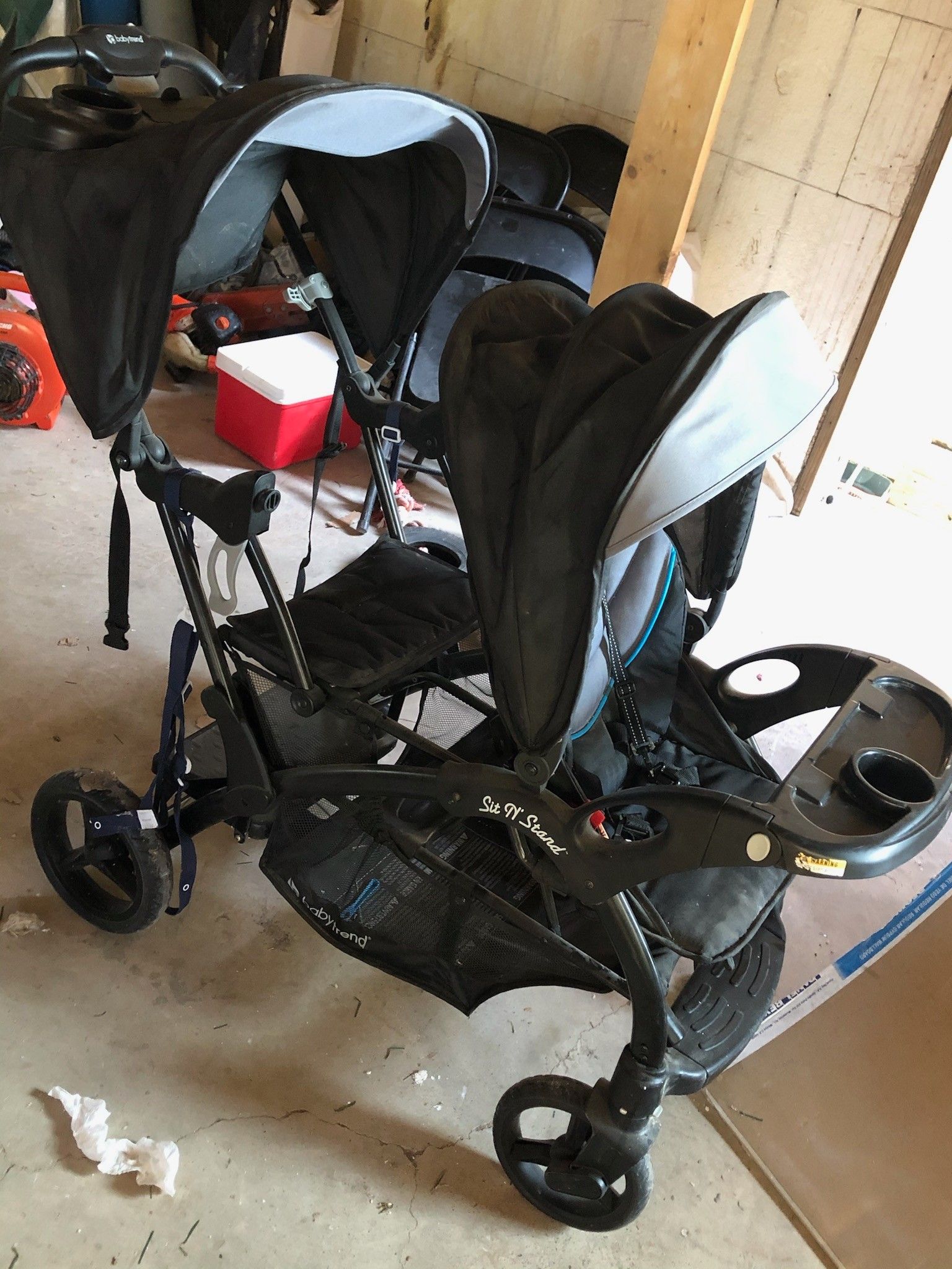 Sit n stand stroller and graco playpen