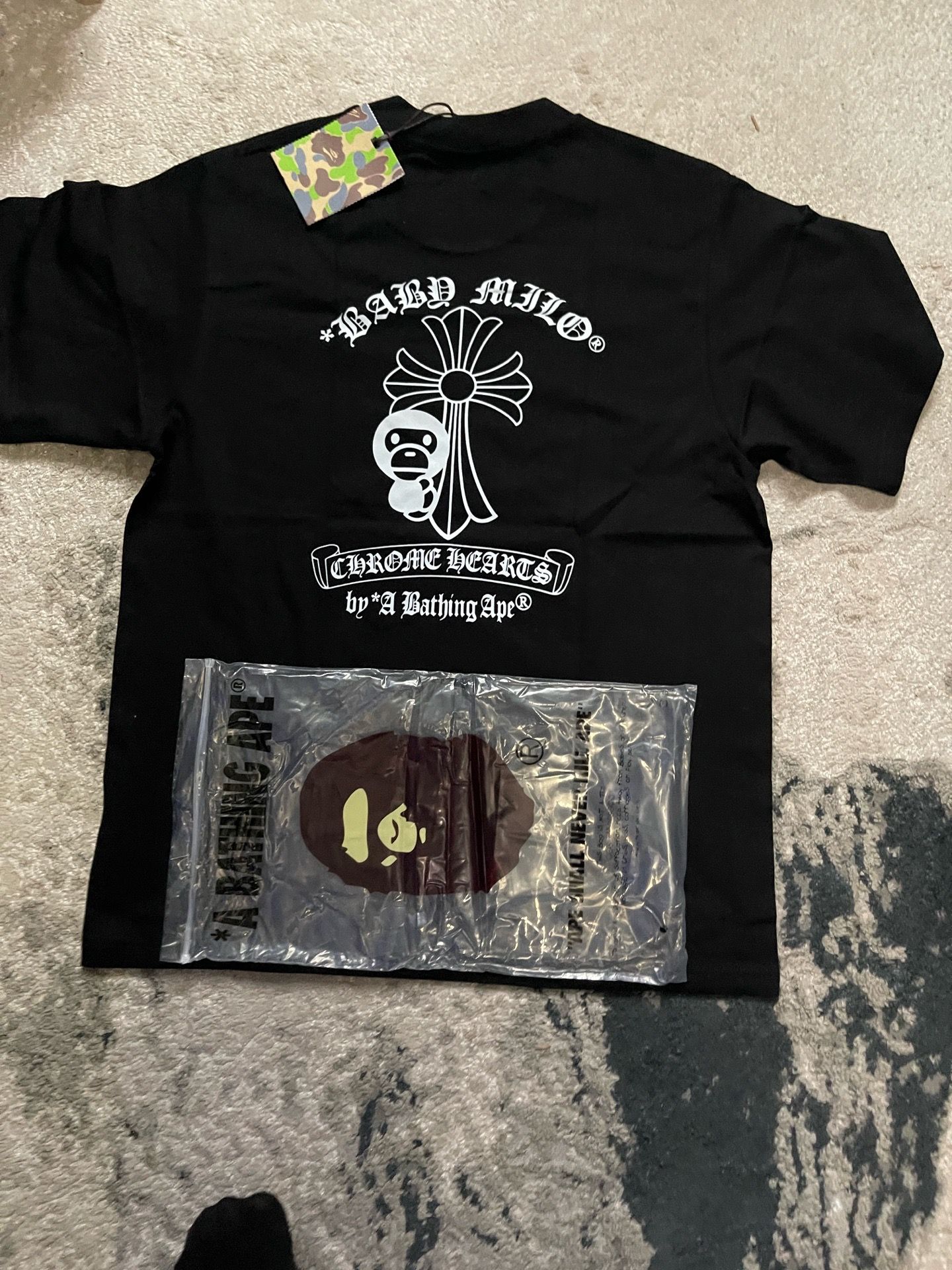 BRAND NEW BAPE TEES WITH BAGS AND TAGS 45$ ALL SIZE S IN MENS