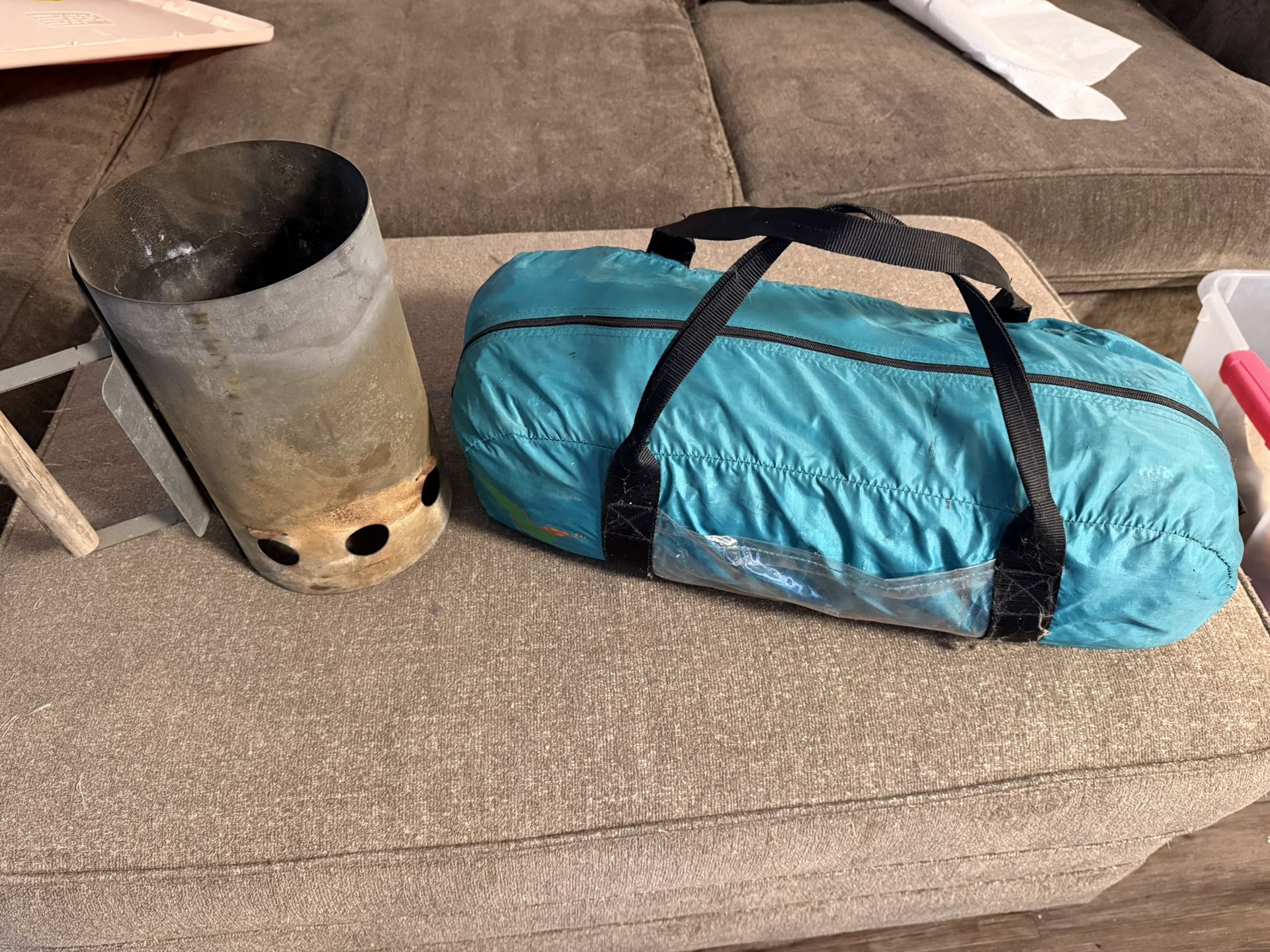 Tents And Charcoal Chimney