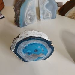 Agate Geode book ends