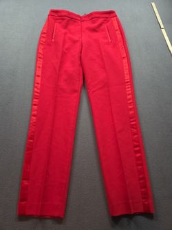 women's Zara red tuxedo pants with a satin side stripe size M