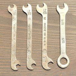 Vintage Kastar 3-Pc + 1-Pc Bonus Wrench Set SAE Made In USA 1960s