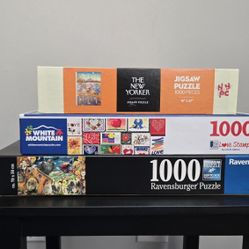 3 jigsaw puzzles, each 1000 pieces 