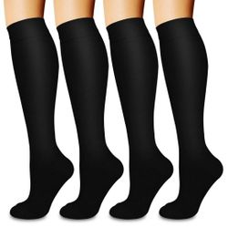 New! 4pk Unisex Compression Socks L/XL
