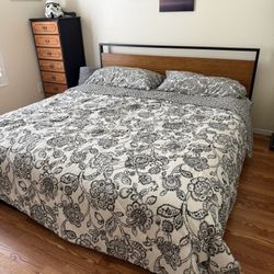 King Size Bed (bed frame, box spring, and mattress)