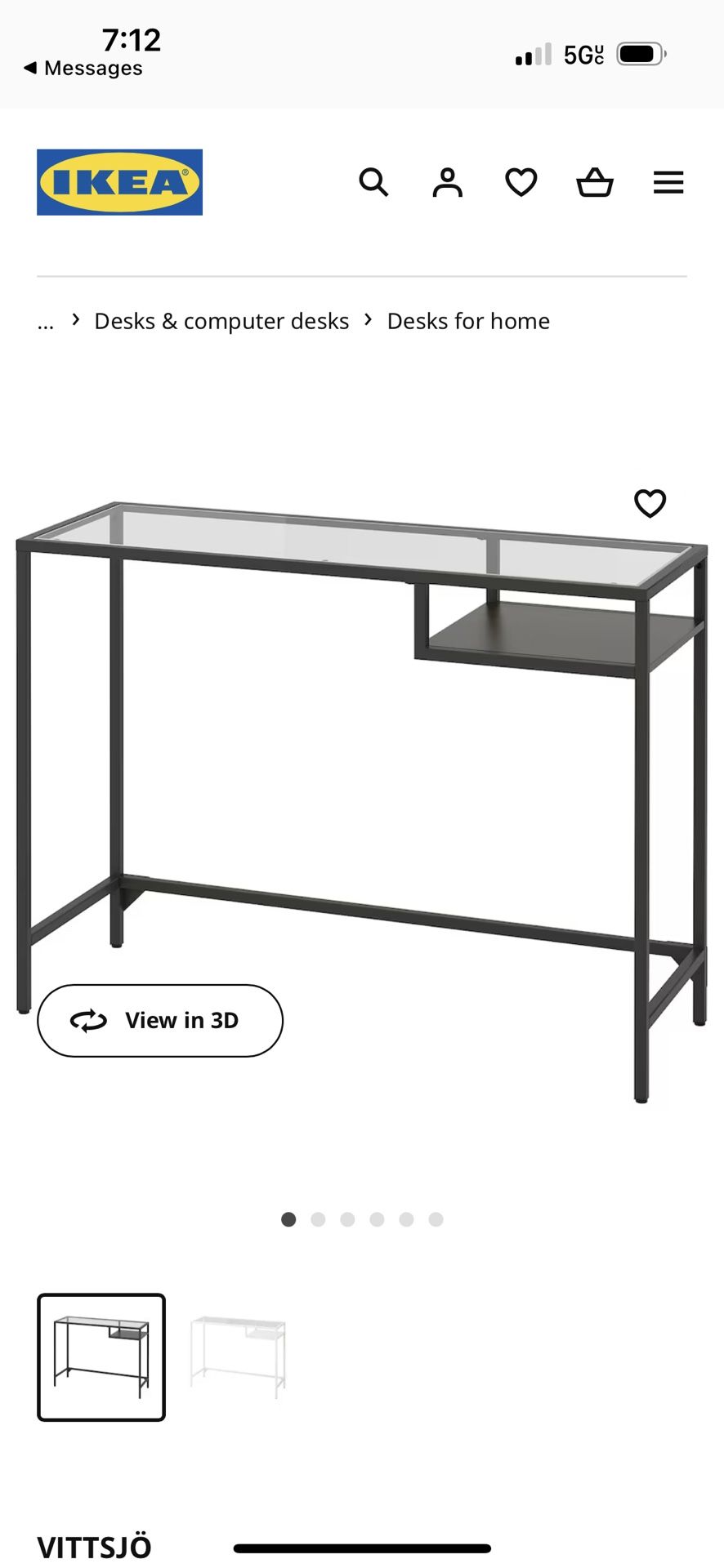 IKEA Glass Desk Table Workstation Bench Laptop Table