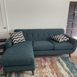Teal Sofa with Chaise