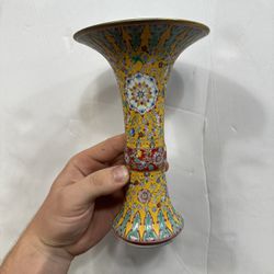 Chinese Porcelain Qing Dynasty Style Qianlong Famille Rose Gu Pattern Vase