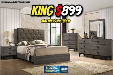 4pcs King bedroom set with Ortho Mattress Included
