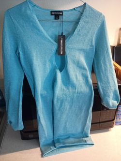 PrettyLittleThing Teal Knit Mini Dress