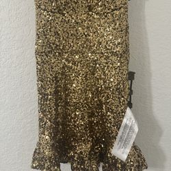 Gold Sequins Short Dress