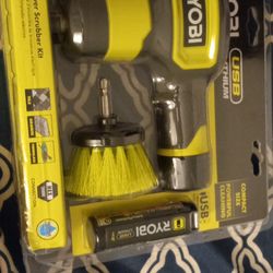 RYOBI USB Lithium Compact Scrubber Kit 