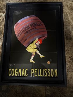 Cognac Pellisson Vintage Advertising tile Poster  Framed