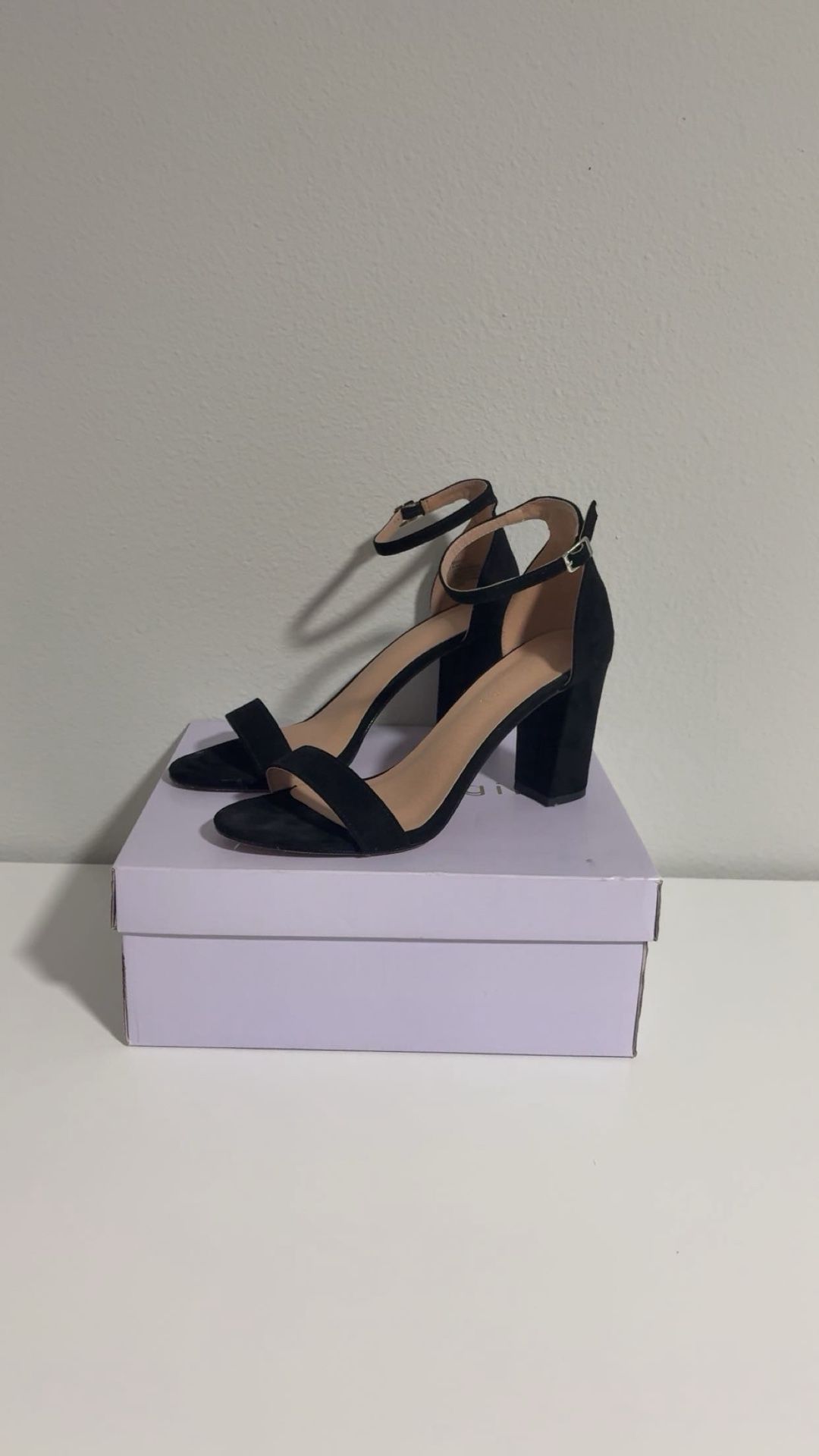 Madden Girl black block heels, size 8.5M.