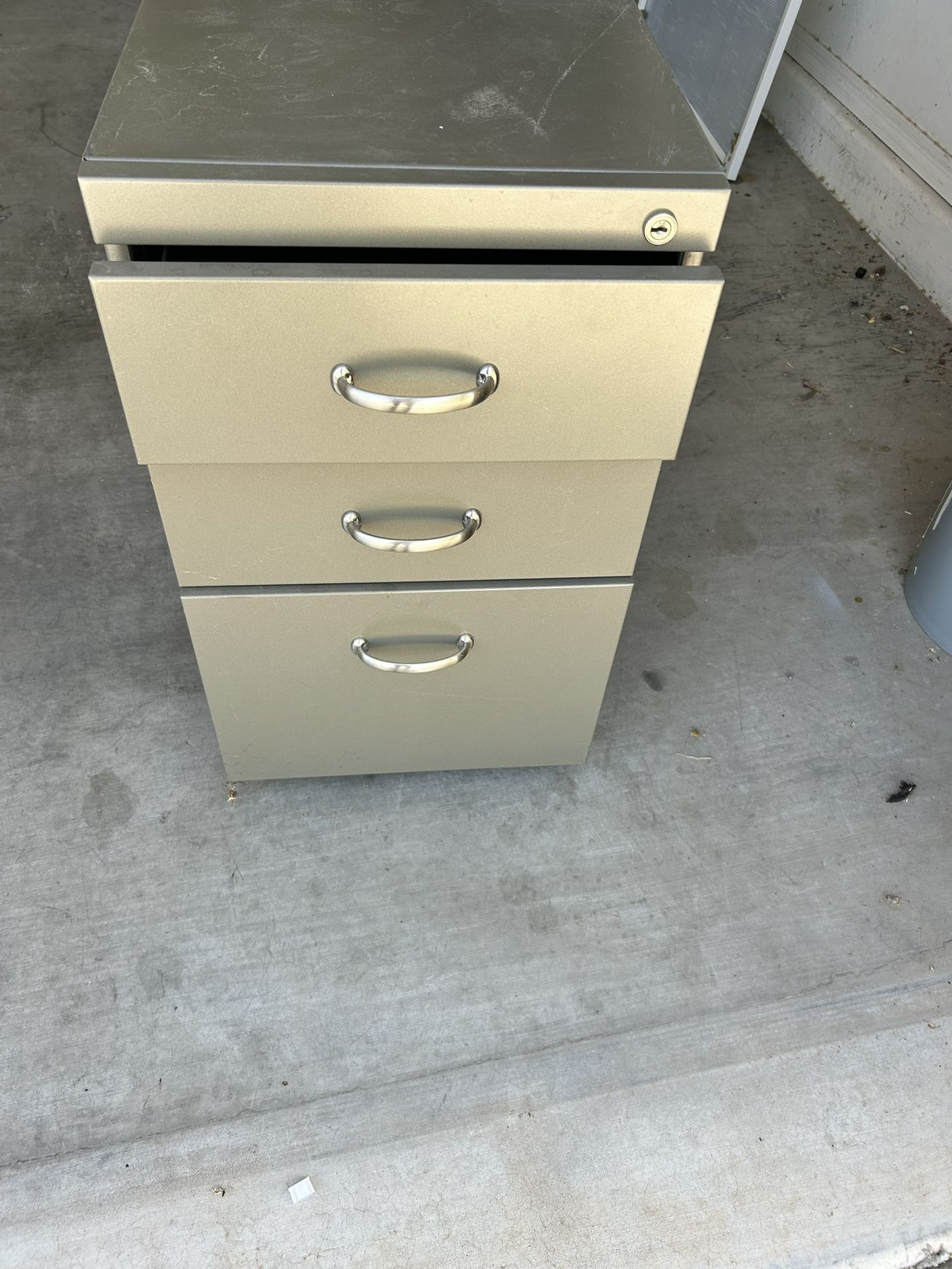 Small Black Desk and File Cabinet