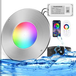 Brand New In The Box- FOXLUX Pool Lights for Inground Pool, 13 Inch Large LED RGBW Color Changing Inground Pool Light and Spa Lights, AC 120V 35W, 50f