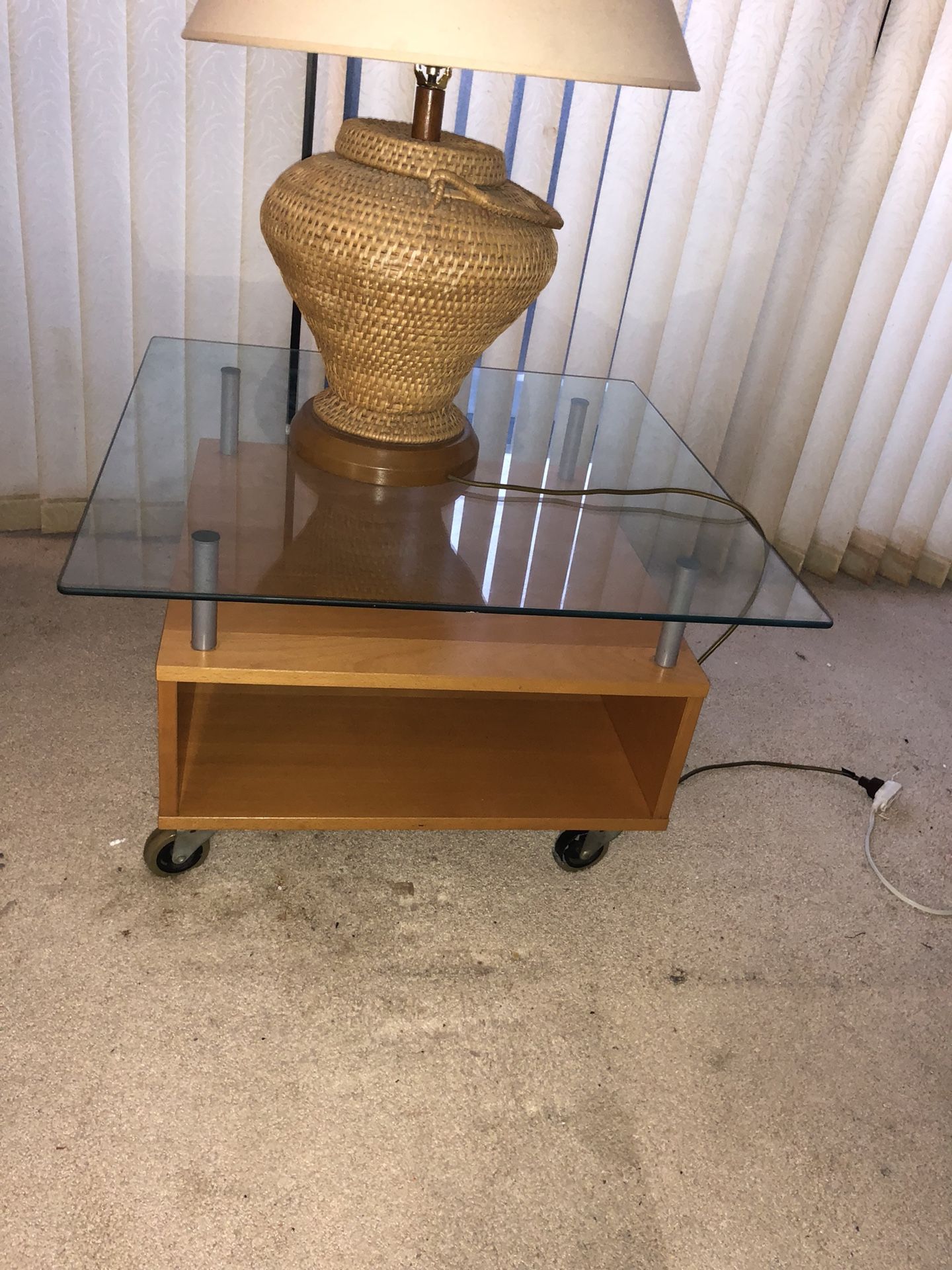 IKEA Glass top coffee table