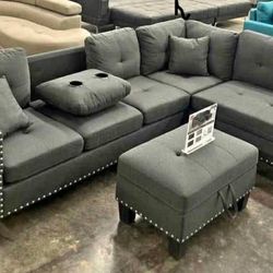New Sectional Couch With Ottoman / Free Delivery 
