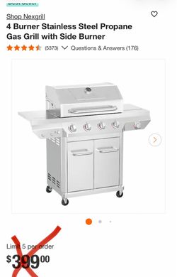 Nexgrill 4 Burner Stainless Steel Propane Gas Grill bbq