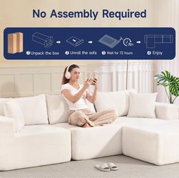 Boneless Sofa, Beige, Chaise Ottoman need to be clean dirty from transport see last 2 pictures