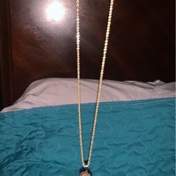 24 Inch 14k Gold Chain Set With Versace Pendant