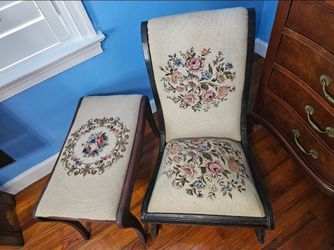 Antique needlepoint rocker
