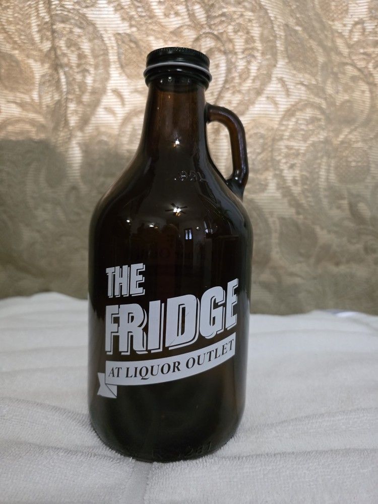 Growler Bottle Only Fridge Liquor Outlet Brown 32 oz with Lid