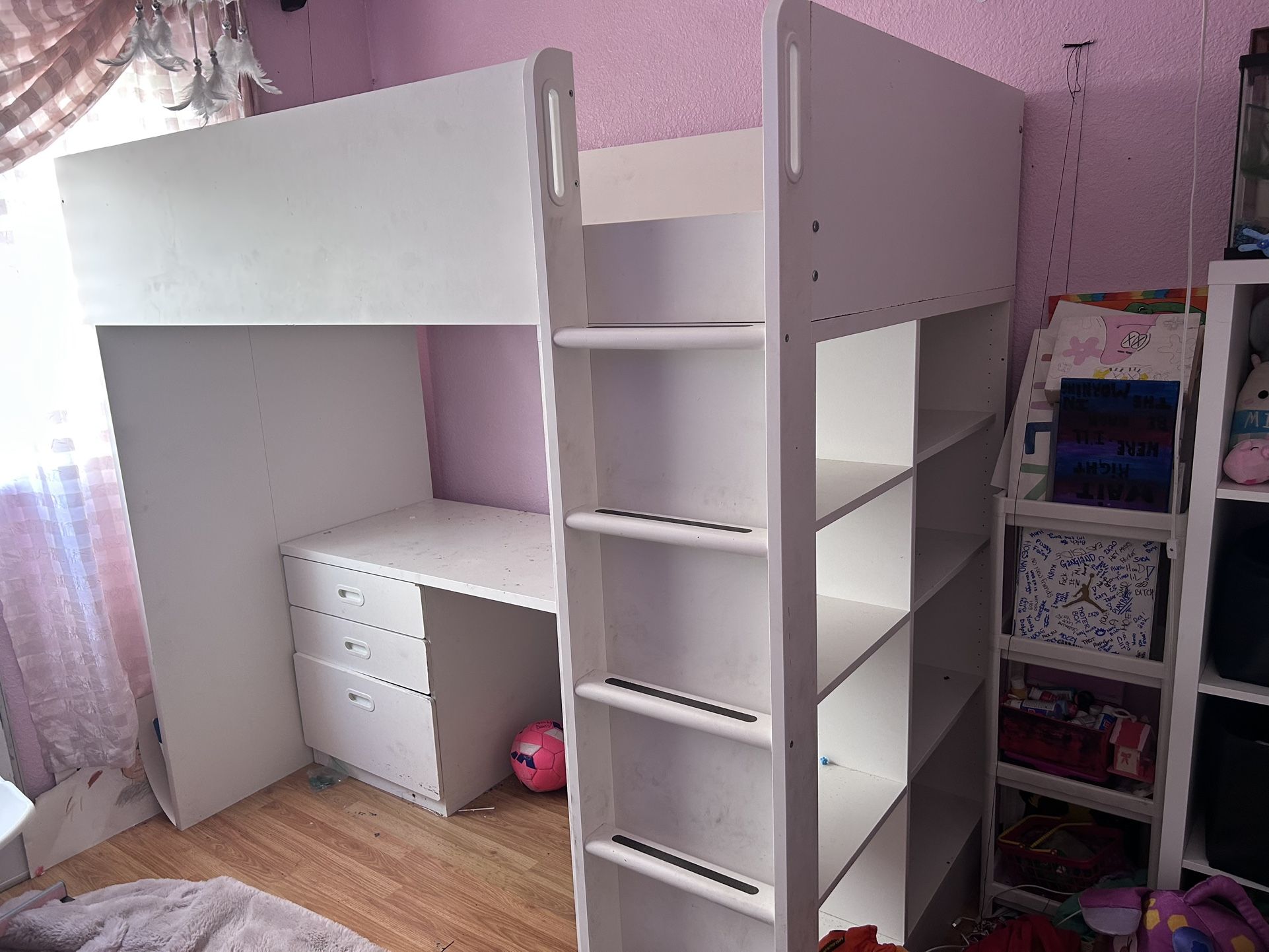 Kids Bed With Desk Brand New Never Been Slept In Bought It Back In Dec. Asking $250 With Mattress $300 $50 For Mattress