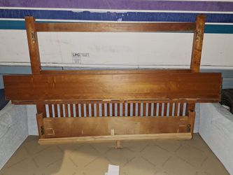 Wood casitle Bed Headboard and Footboard