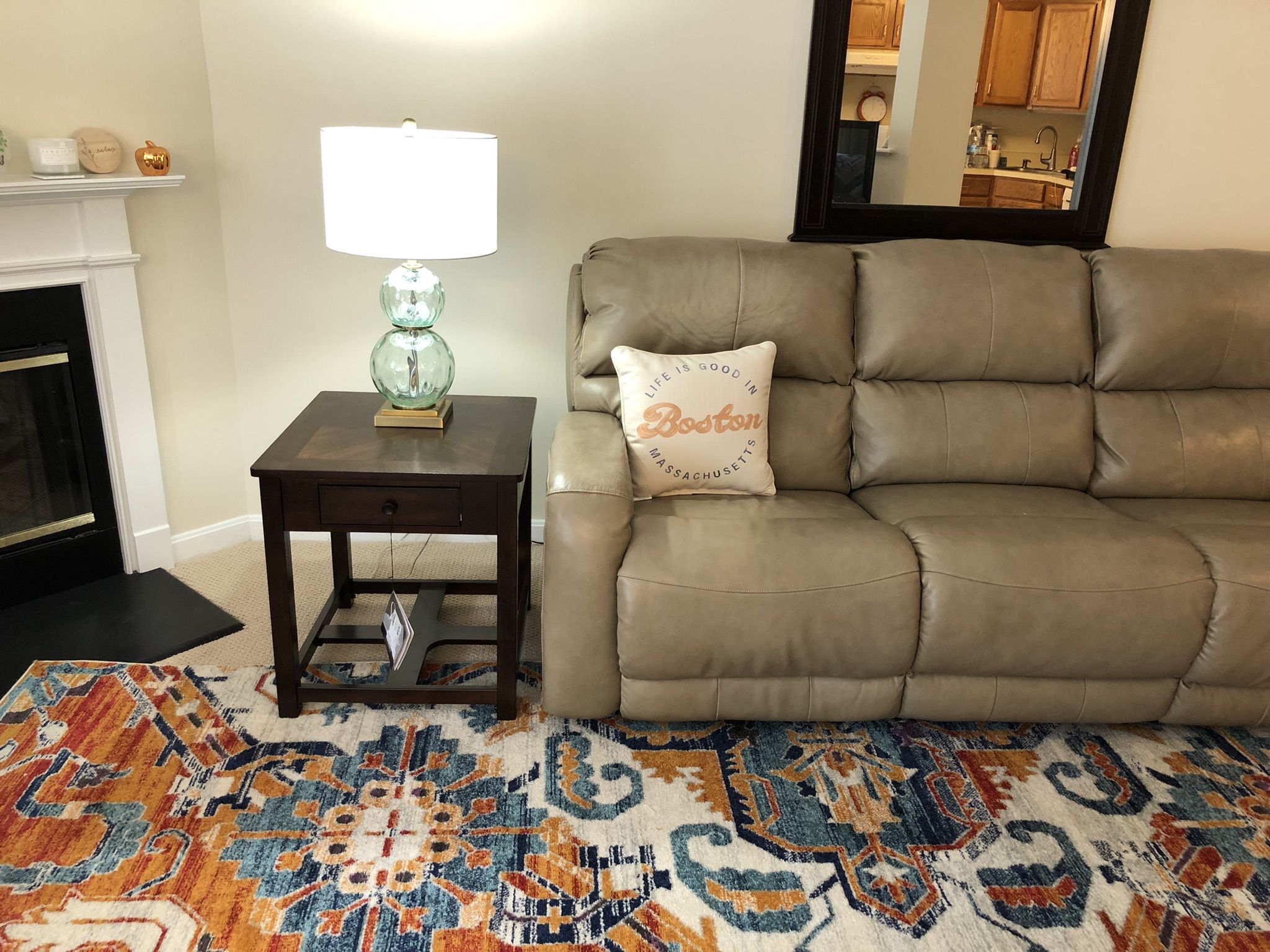 BEAUTIFUL JORDANS LEATHER RECLINER COUCH $199. ITS THE 2 SEATER FOR SALE.