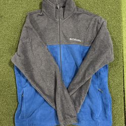 NWT Men’s Columbia Steens Mountain Full Zip Fleece Jacket XL  Blue/Grey