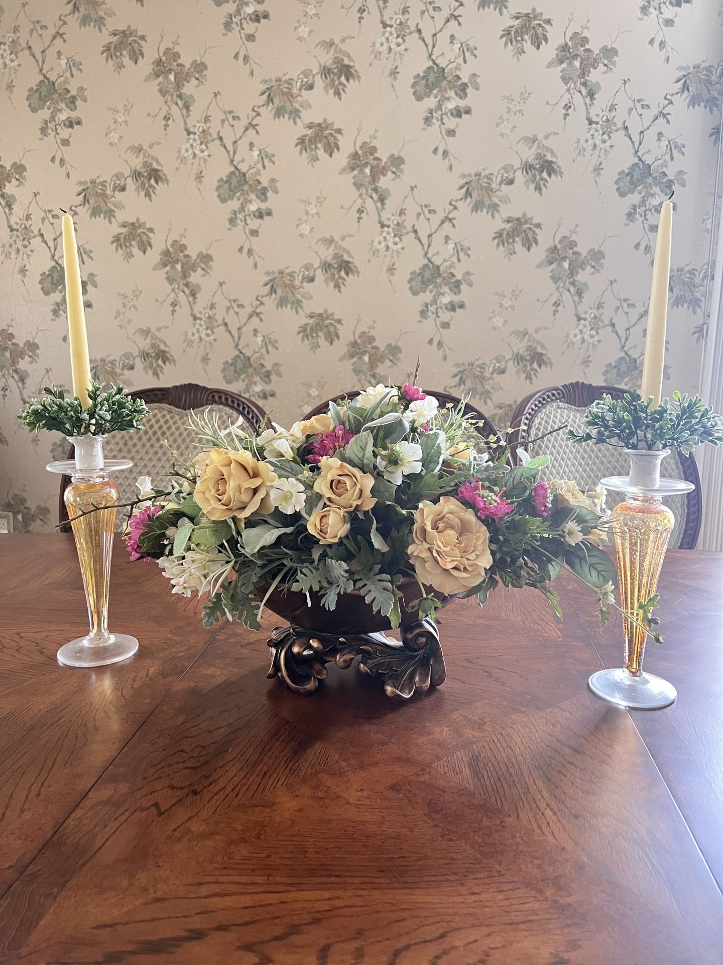 Decorative flowers and Candlesticks