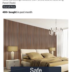 NeatiEase Wood Slat Acoustic Wall Panels — 4 Piece Set (96” x 12.6”) – Walnut 