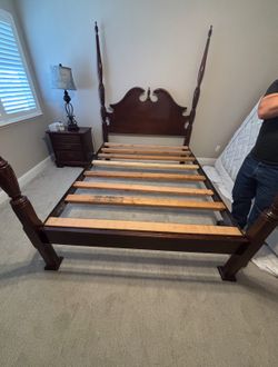 4 post wooden bed frame vintage queen