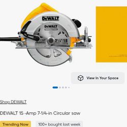 DeWalt 15 Amp 71/2 Corded Circular Saw Wit Extra Blade