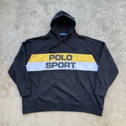 Polo Sport Ralph Lauren Black Pullover Hoodie Sz 3XL