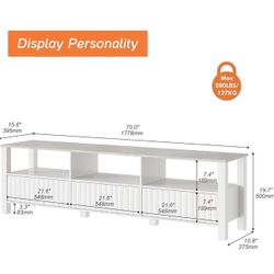 New white TV stand with storage 