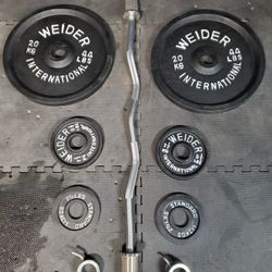 Olympic Curl Weight Set 130lbs all together Read Description below..