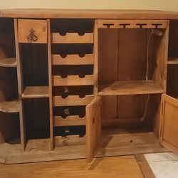 Rustic Wooden Corner Bar