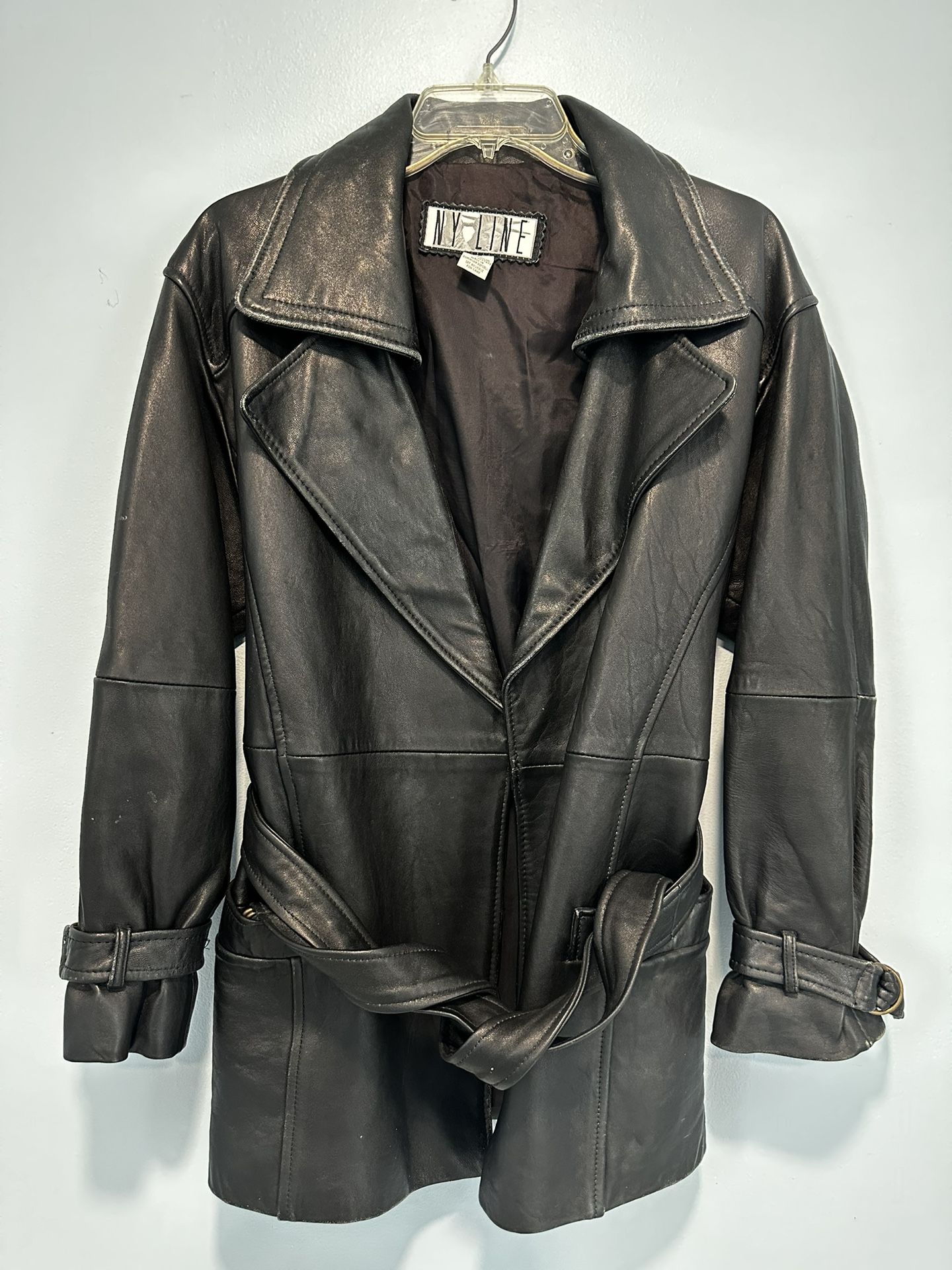 NY Line Women Leather Jacket Size S.
