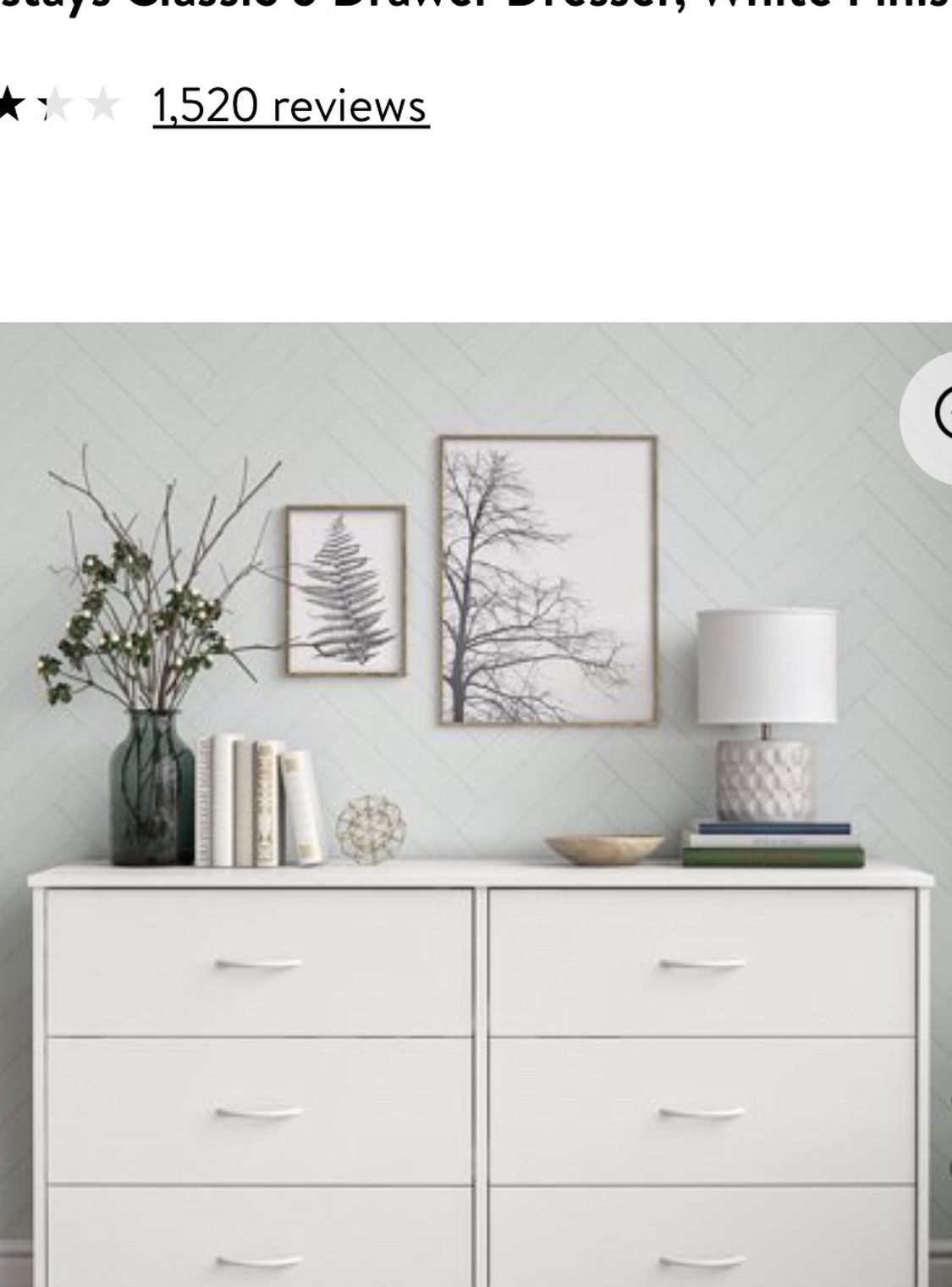 6 Drawer Dresser, White NIB