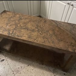 Vintage Mid Century Modern Burl Laminate Coffee Table 