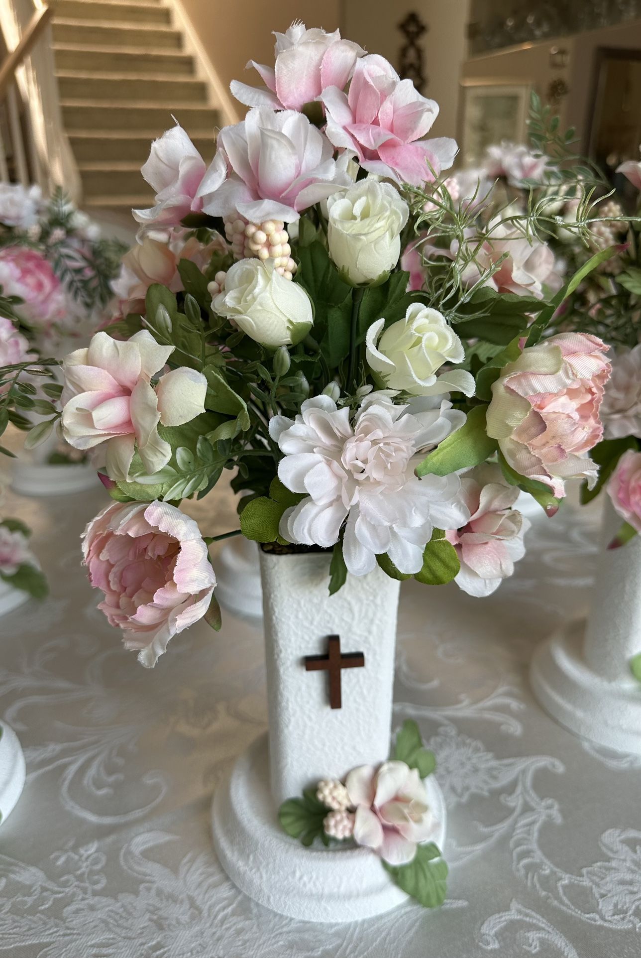 Set Of 16 Floral Centerpieces For Wedding, Quinceanera/Quince, Shower, Baptism, Memorial, Special Events