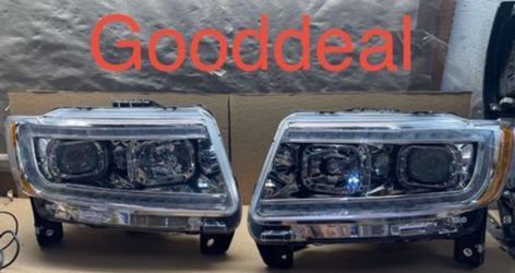 OH203 Fit 11-13 Jeep Grand Cherokee Chrome Switchback Led Bar Headlight Pair