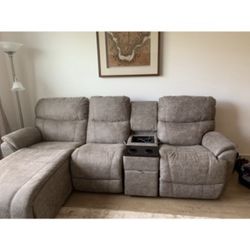 LaZboy Trouper Reclining Couch W/chaise- Must Go Tommorrow