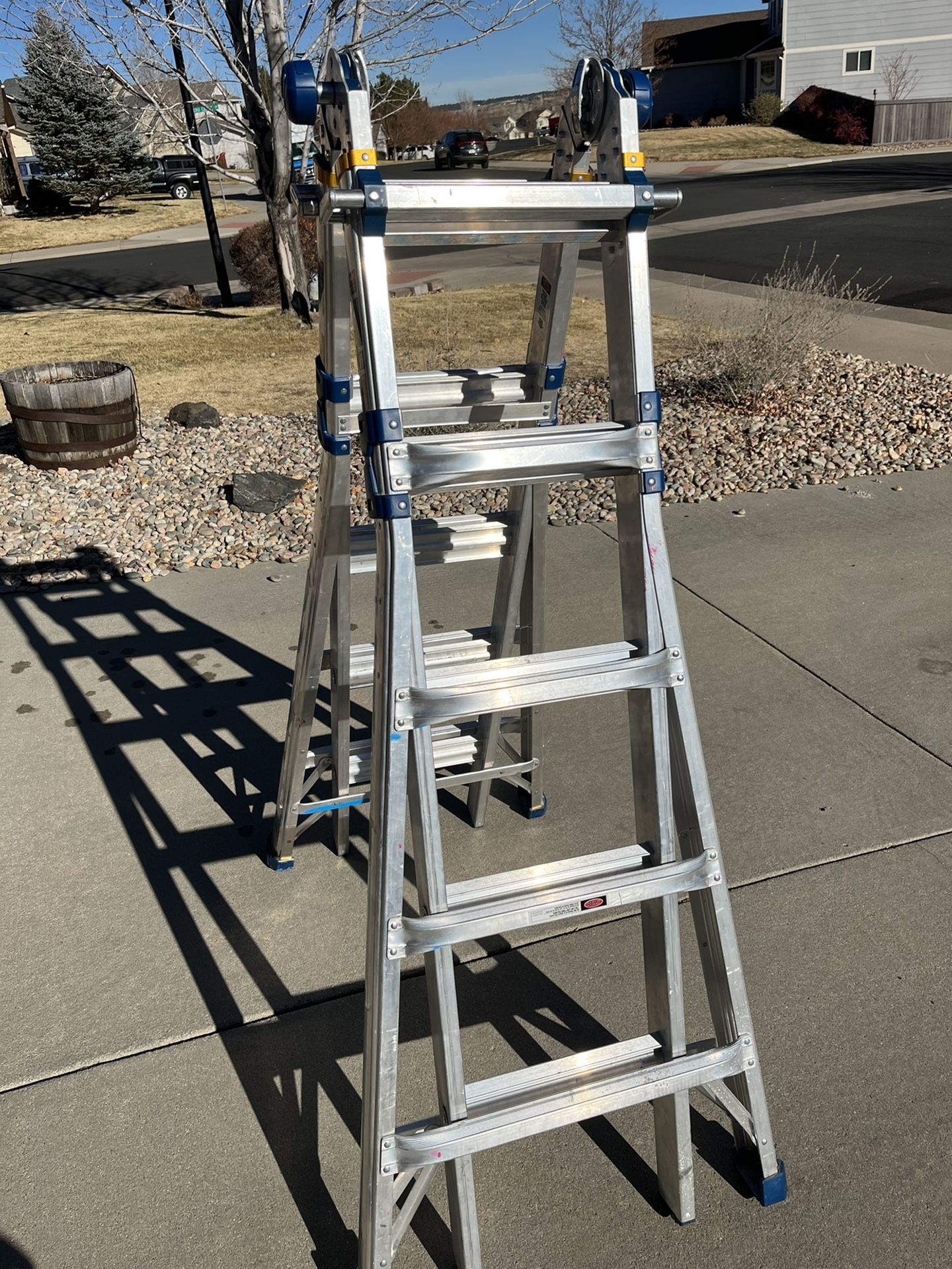 Werner 22 ft. Reach Aluminum 5-in-1 Multi- Position Pro Ladder
