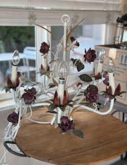 Beautiful Floral Metal Chandelier
