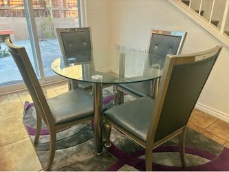Silver and Glass Table Set