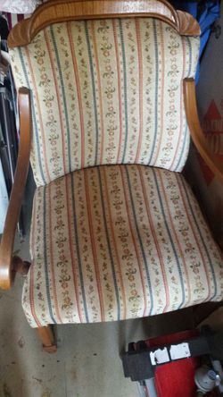 Antique chair, tapestry fabric,