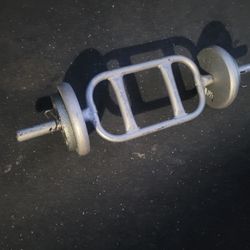 mini tricep Bicep Bar n weights